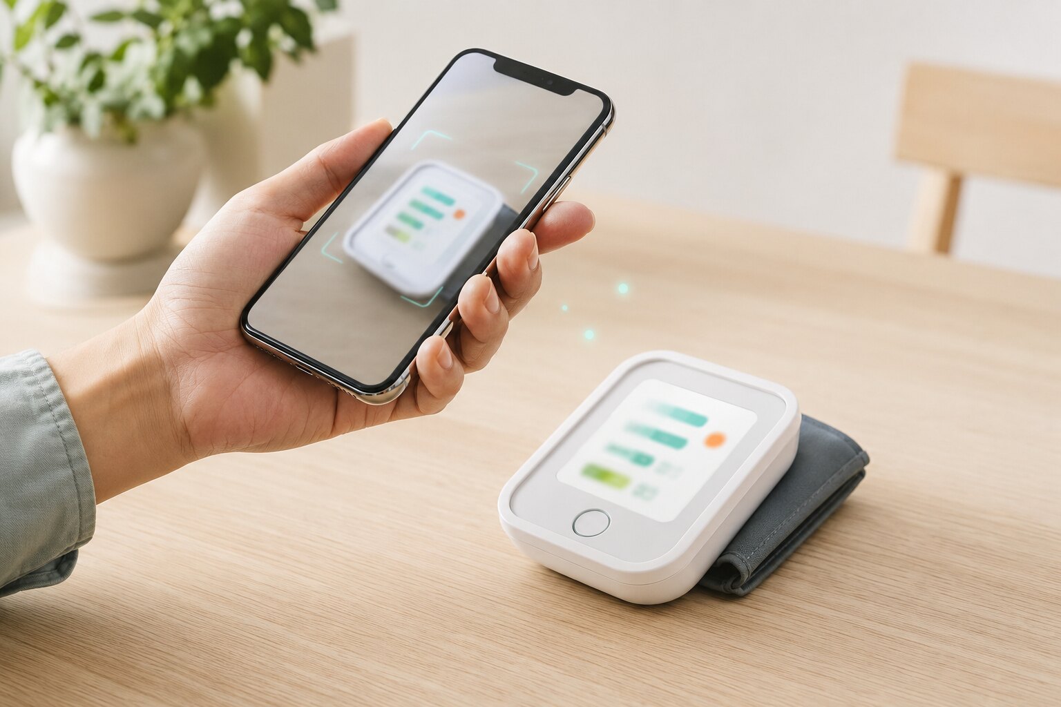 AIが健康データを読み取るイメージ